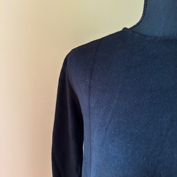 *ZARA* Black Long Sleeve Knit Dress Size Large - Picture 3 of 7
